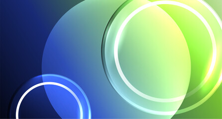 Neon glass circle copyspace for your text or product presentation geometric background. Vector illustration For Wallpaper, Banner, Background, Card, Book Illustration, landing page