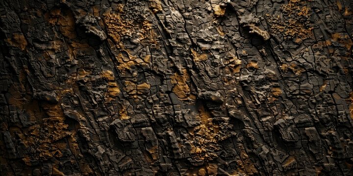 Textured charred wood surface with deep black and brown tones, ideal for backgrounds or abstract designs.