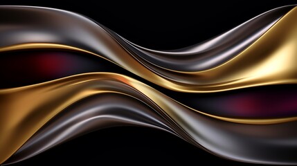 Diwali celebration in 3D metallic design wavy forms glowing stark against a textured black canvas...