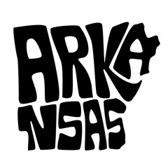 Arkansas map typography