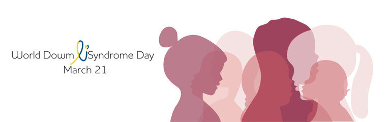 21 march World Down Syndrome Day, vector. Banner