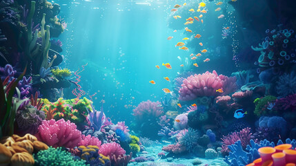 Beautiful and unique design under water in sea. 