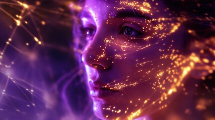 Luminous Mystery Abstract Portrait with Enigmatic Light Effects