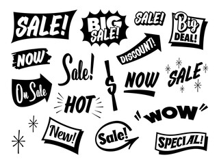 Collection of sign painters sale label for design promotion media