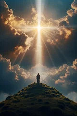 Foto op Plexiglas Resurrection of Jesus Christ and rises to heaven © AungThurein