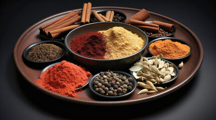 Assorted Spices on a Plate