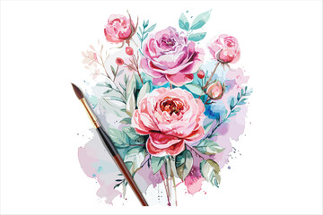 Colorful New Creative Watercolor floral flower design
