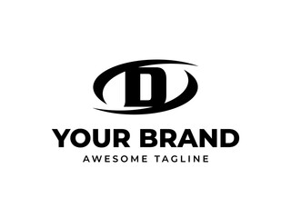 Obraz premium Abstract revolving letter D modern logotype design for Universal company