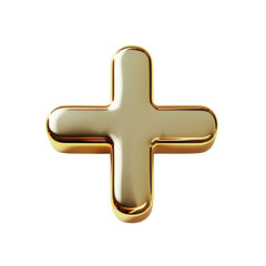 Fototapeta premium golden cross isolated on white background
