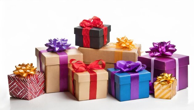 gift boxes against white background.