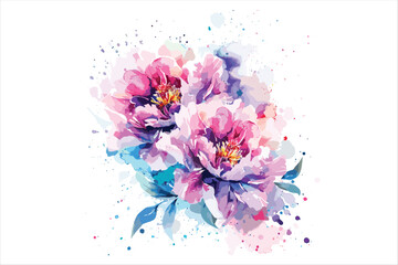 Fototapeta na wymiar Colorful New Creative Watercolor floral flower design