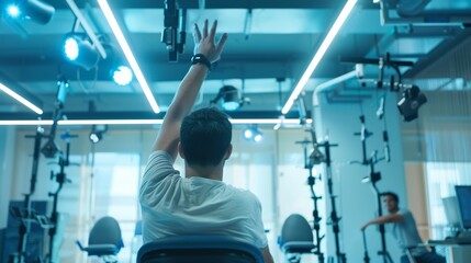 Focused rehabilitation exercise in an AI-enhanced facility for individuals with diverse therapy needs