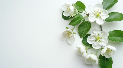 apple flowers on a white background