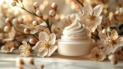 Fototapeta na wymiar Liquid skin care cream, skin care concept Restoring and protecting the skin