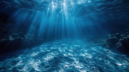 Fototapeta na wymiar Underwater Ocean - caustic light with Sunlight 