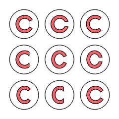 Copyright icon vector illustration. copyright sign and symbol