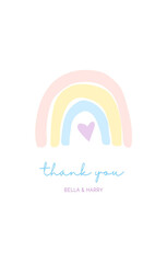 Thank you rainbow colors handwriting, Thank you! text on white background.	