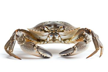 Close-up of a crab isolated on white background