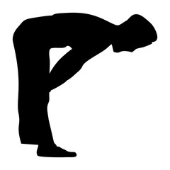 silhouette of prostration and bowing movements in prayer