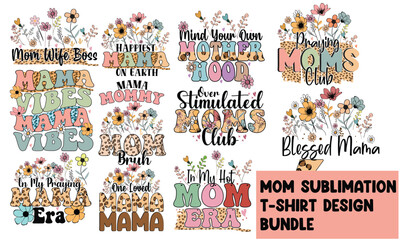 Mom Sublimation T-Shirt Design Bundle