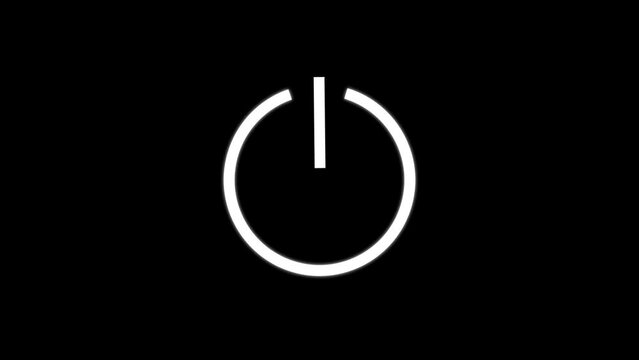 Abstract Turn on button. Power Switch on or off icon background animation.