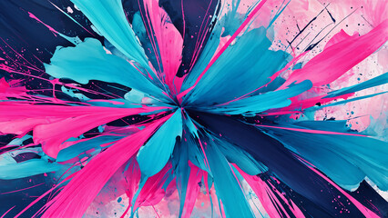 Vivid Abstract Expressions: Neon Colors and Delicate Textures in Modern Minimalism Painting - Digital Artistic Exploration