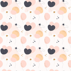 Bohemian baby pattern. Seamless baby pattern in boho style.