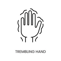 Diabetes Symptom Trembling Hand Line Vector Icon with Editable Stroke