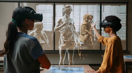 Students Use VR to Engage with Neoclassical Art, To showcase the innovative use of virtual reality technology in art education and the blending of