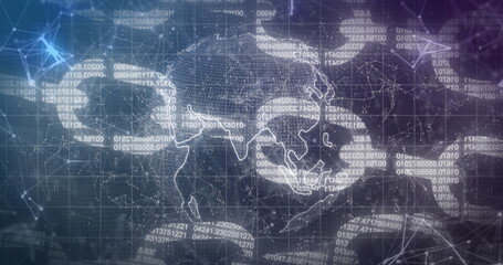 Image of data processing over chains and globe