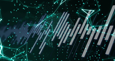 Image of data processing over globe