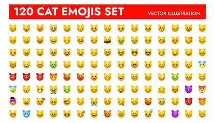 Big cat shape emoji set vector illustration design