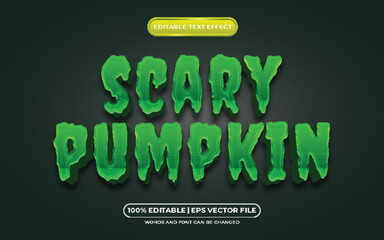 Editable text effect - scary pumpkin 3d zombie text style