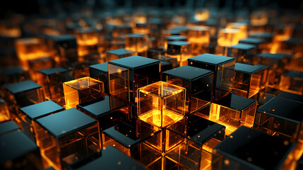 Fototapeta premium Abstract cube geometric shapes background