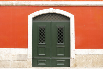 Vibrant old doors in Lisbon, Portugal 