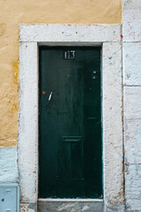 Vibrant old doors in Lisbon, Portugal 