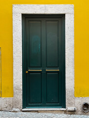 Vibrant old doors in Lisbon, Portugal 