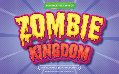 Zombie kingdom editable text effect cartoon style