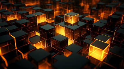 Fototapeta premium Abstract cube geometric shapes background
