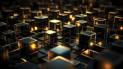 Abstract cube geometric shapes background