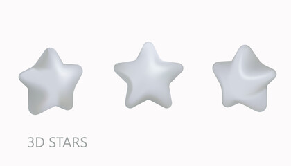 Silver or platinum 3D star icons vector illustration design.