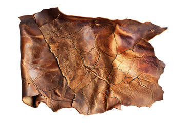 Patch of leather isolated on transparent background Generative Ai 