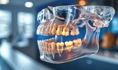 Fotobehang Human tooth jaw model for dental patient education © FrankBoston