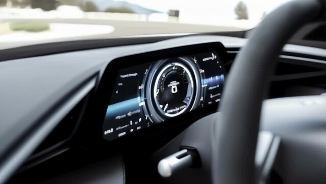 With its digital display the speedometer also showcases additional information such as fuel levels tire pressure and temperature providing a comprehensive view of the cars