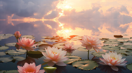 water lily in the pond