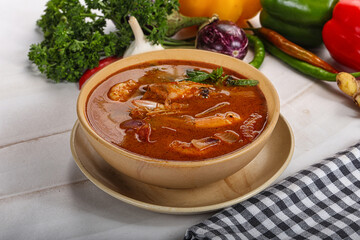 Thai Tom Yam soup with prawn