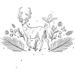 Silhouette Line sketch vector background