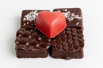 chocolate bonbons of different shapes