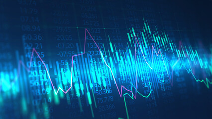Stock market or forex trading graph in futuristic concept