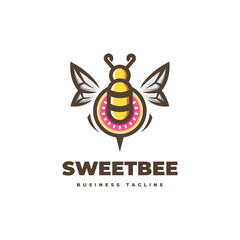 bee and donut logo vector
